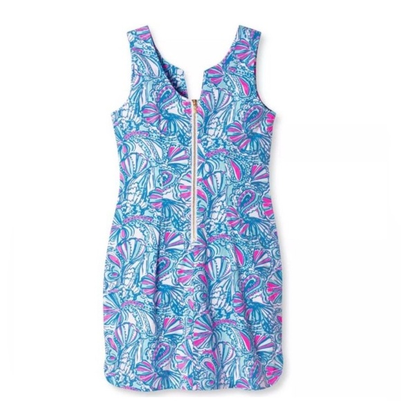 Lilly Pulitzer dress Target 20th anniversary collab My Fans blue mini Shift EUC - Picture 1 of 15